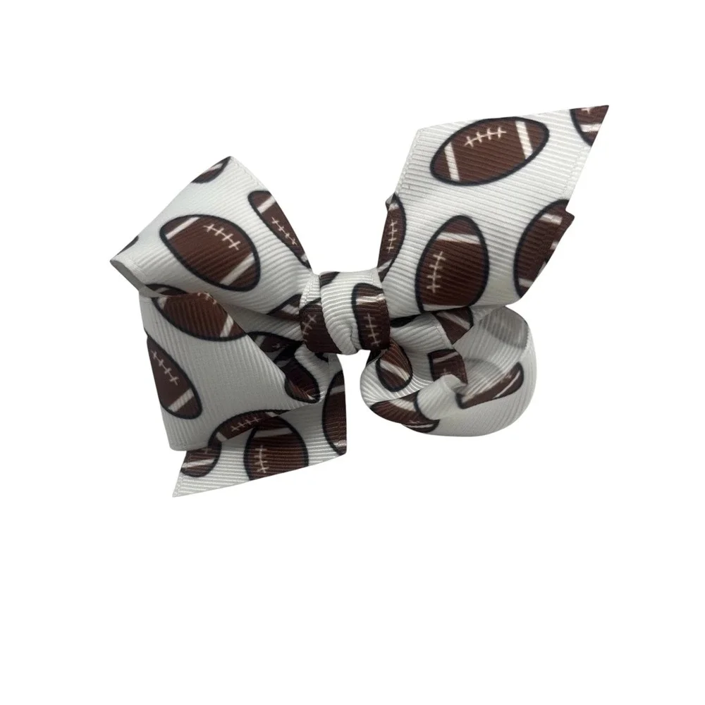 Handmade Football Hair Bow 3